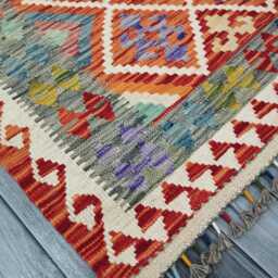 Tribal Rug, Handmade Artisan Afghan Turkish Scandinavian Navajo Bohemian Flatweave Wool Kilim Rug 160x107 cm - thumbnail 2