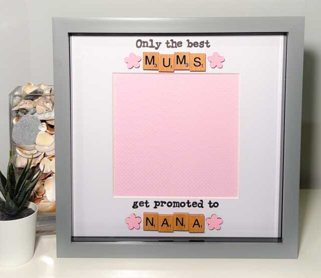 Promoted To Nana Nanna - Mum- Scrabble Art Photo Frame Mothers Day Gift Birthday Present Christmas Pregnancy Announcement - image 1