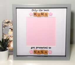 Promoted To Nana Nanna - Mum- Scrabble Art Photo Frame Mothers Day Gift Birthday Present Christmas Pregnancy Announcement - thumbnail 1