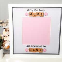 Promoted To Nana Nanna - Mum- Scrabble Art Photo Frame Mothers Day Gift Birthday Present Christmas Pregnancy Announcement - thumbnail 2