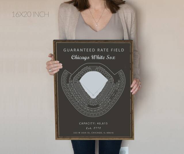 Guaranteed Rate Field Seating Chart, Chicago White Sox, Sign, Illinois Art, Mlb Baseball Art Work, Gift - image 1