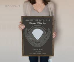 Guaranteed Rate Field Seating Chart, Chicago White Sox, Sign, Illinois Art, Mlb Baseball Art Work, Gift - thumbnail 1