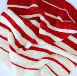Hand Knit Baby Blanket, Peppermint Ombre - thumbnail 1