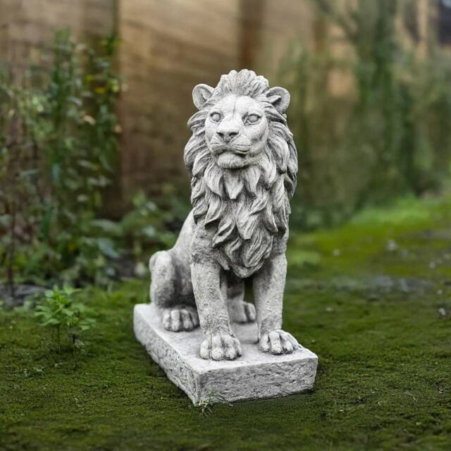 Garden Lion Statue Concrete Guardian Wildlife Figurine Stone Animal Ornament Gothic Decor Lion Lover Gift Cement For Entrances Yard Art - image 1