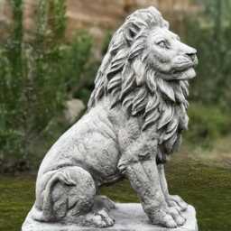 Garden Lion Statue Concrete Guardian Wildlife Figurine Stone Animal Ornament Gothic Decor Lion Lover Gift Cement For Entrances Yard Art - thumbnail 2