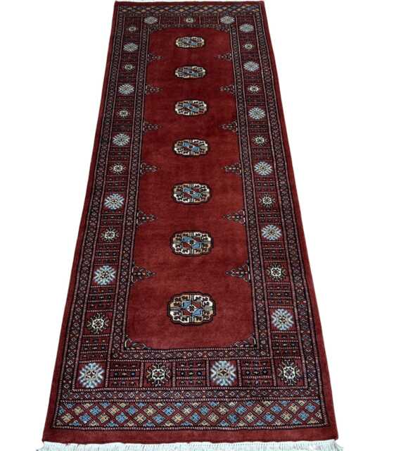 2.6x7 Rust Color Bokhara Rug - Runner Hallway Luxury Bukhara Fine Quality Woolen Afghan - image 1