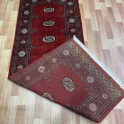 2.6x7 Rust Color Bokhara Rug - Runner Hallway Luxury Bukhara Fine Quality Woolen Afghan - thumbnail 4