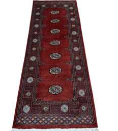 2.6x7 Rust Color Bokhara Rug - Runner Hallway Luxury Bukhara Fine Quality Woolen Afghan