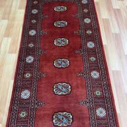 2.6x7 Rust Color Bokhara Rug - Runner Hallway Luxury Bukhara Fine Quality Woolen Afghan - thumbnail 3