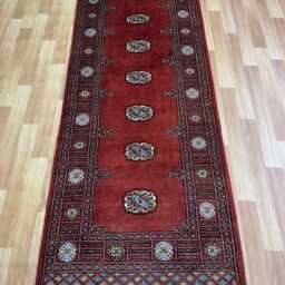 2.6x7 Rust Color Bokhara Rug - Runner Hallway Luxury Bukhara Fine Quality Woolen Afghan - thumbnail 2
