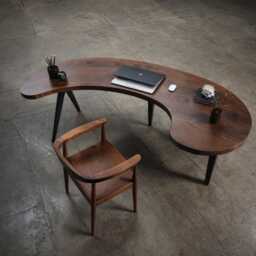 Desk/Designer Office Solid Wood Natural Table Furniture Home - thumbnail 1