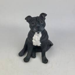 Custom Clay Staffordshire Bull Terrier Sculpture Pet Memorial Portrait - thumbnail 2