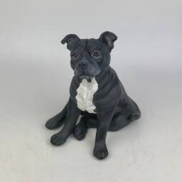 Custom Clay Staffordshire Bull Terrier Sculpture Pet Memorial Portrait - thumbnail 3