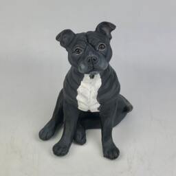 Custom Clay Staffordshire Bull Terrier Sculpture Pet Memorial Portrait - thumbnail 1