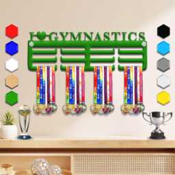 Love Gymnastics Medal Hanger - Wall-Mounted Display & Bedroom Sign Gymnast Wall Art Perfect For Awards Girl Women - thumbnail 3