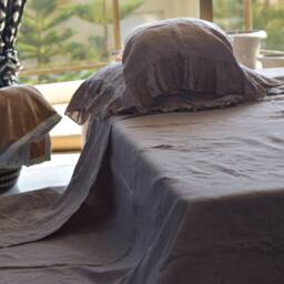 Linen Flat Sheet in A Rose Brown Color Queen King Twin 100% Flax Softened Sheet Brown Linen Bedding - thumbnail 3