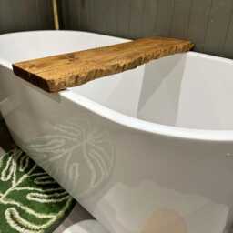 For??t Live Edge Rustic Solid Wood Chunky Scaffold Simple Bath Shelf Caddy Rack Tray Vintage Reclaimed Handmade - thumbnail 2