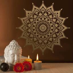 Radiance Mandala Stencil For Walls - Mandala Wall Stencil Large Wall For Painting On Wood Better Than Decals - thumbnail 1