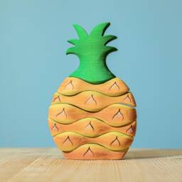 Ananas Wooden Stacker Toy - Eco-Friendly Montessori Play Handmade Waldorf Stacking Game - thumbnail 2