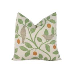 Sanderson - Damson Tree Brick/Fennel Cushion Cover Throw Pillow Designer Home Decor - thumbnail 1