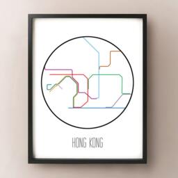Hong Kong, China - Minimalist Metro Subway Art Print Mtr ?????? - thumbnail 2