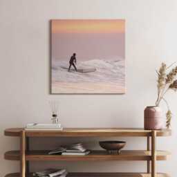 Surfer in Hawaii Canvas, Wall Art Picture, Brown Decoration, Travel Canvas - thumbnail 3