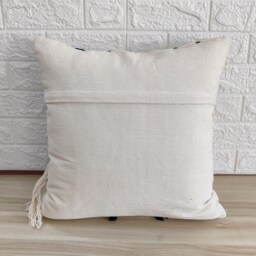 Off White Ivory Soft Cotton Embroidered Tufted Chevron Pattern Textured Cushion Cover Boho Decorative Handmade Shaggy Throw Pillow Case - thumbnail 4