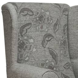 Handmade Floral Wingback Armchair Grey Fireside Accent Chair - thumbnail 2