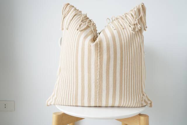 Brown Tribal Hemp Hand Woven Natural Dye Color Pillow Cover - image 1