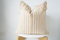 Brown Tribal Hemp Hand Woven Natural Dye Color Pillow Cover - thumbnail 1