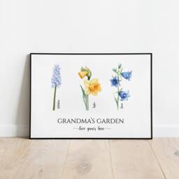 Birth Flower Personalized Gift, Garden Print, Christmas Gift For Her, Gifts Grandma - thumbnail 2