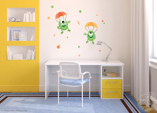 "Wall Sticker ""Monster Parachutist" - image 1