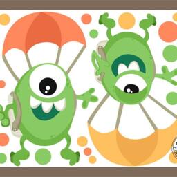 "Wall Sticker ""Monster Parachutist" - thumbnail 2