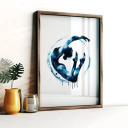 Blue Gymnastics Print Set - 3 Gymnast Posters - Watercolour Art Painting Girls Room Decor Gymnastic Hanging Gifts Bedroom Wall - thumbnail 3