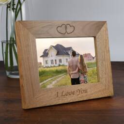 Personalised I Love You Wooden Photo Frame 6x4 5x7 Engraved Gifts Ideas For Valentines Day Anniversary Mothers Engagement Hearts Couple