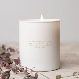 60Th Birthday Candle Gift Etched Glass, Personalised Message - thumbnail 2