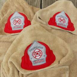 Fireman Hooded Towel, Fire Fighter Personalized Firefighter Baby Shower, Birthday - thumbnail 2