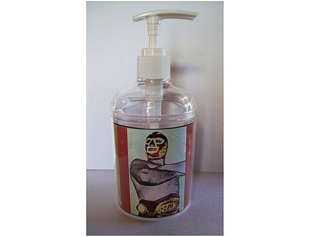 Lucha Libre Soap Dispenser Retro Mexican Wrestler Luchador Bathroom Decor Kitsch - image 1