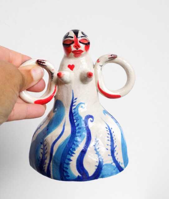 Puff Skirt Grogged Porcelain Figure - image 1