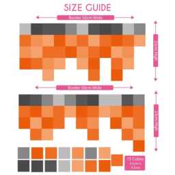 Pixel Border Wall Decals Gaming Room Decor, Retro Block Design Lava - thumbnail 3