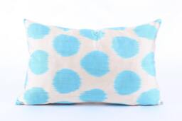 Ikat Silk Velvet Pillow 16x24 - Handmade Boho Cushion Cover Turkish Home Decor Accent