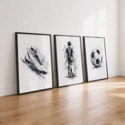 Personalised Boys Football Prints - Kids Bedroom Decor, Soccer Shirt Poster Wall Art, Name & Number - thumbnail 3