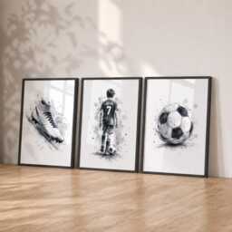 Personalised Boys Football Prints - Kids Bedroom Decor, Soccer Shirt Poster Wall Art, Name & Number - thumbnail 2