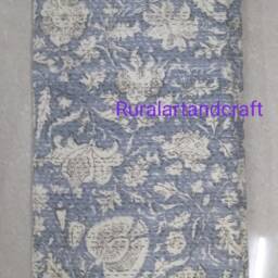 "Hand Block Print Kantha Quilt Vintage Indian Cotton Bedspread - 108""x108" - thumbnail 3