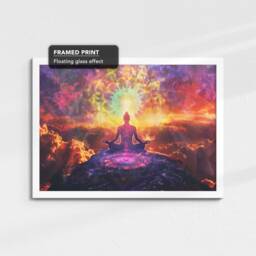 Chakra Meditation Art Spiritual Energy Abstract Painting Framed Poster Print & Canvas Wall Decor Bedroom Home Interior Gift - thumbnail 3