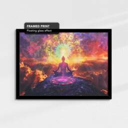 Chakra Meditation Art Spiritual Energy Abstract Painting Framed Poster Print & Canvas Wall Decor Bedroom Home Interior Gift - thumbnail 2