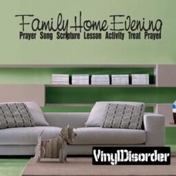 Family Home Evening Prayer Song - Vinyl Wall Decal Quotes Sticker Fhe002Viiet - thumbnail 1