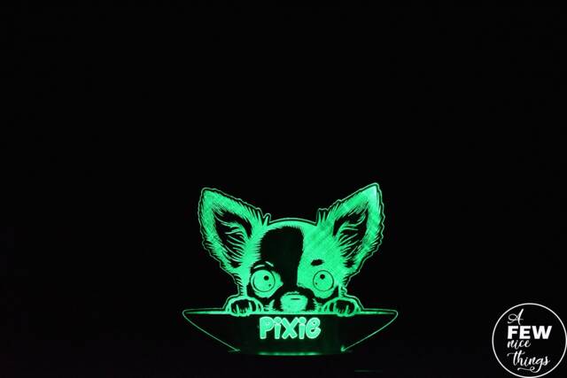 Personalised Chihuahua Led Night Light Engraved Dog Lamp - image 1