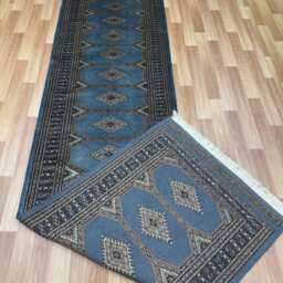 2.6x10 Gray Color Bokhara Rug - Runner Hallway Luxury Bukhara Fine Quality Woolen Afghan - thumbnail 4