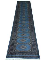 2.6x10 Gray Color Bokhara Rug - Runner Hallway Luxury Bukhara Fine Quality Woolen Afghan - thumbnail 1